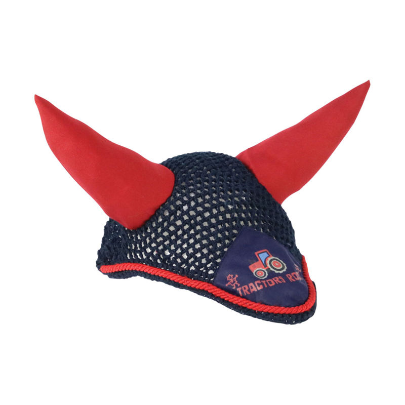 Hy Equestrian Tractors Rock Fly Veil - Navy/Red
