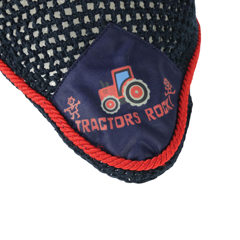 Hy Equestrian Tractors Rock Fly Veil - Navy/Red-1