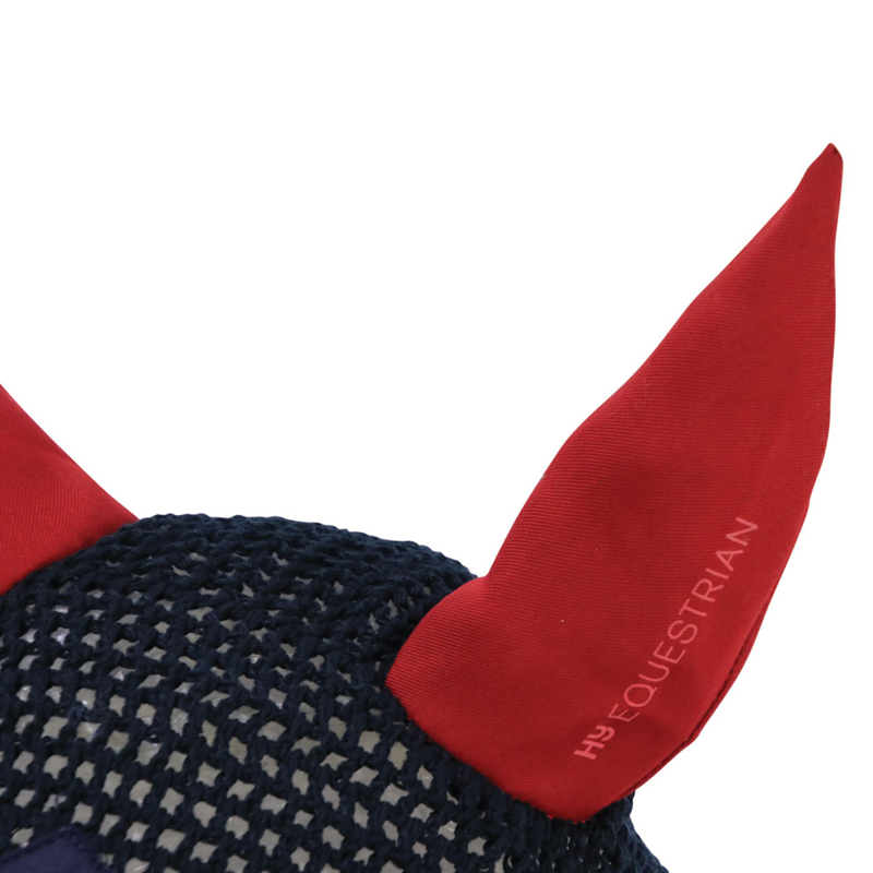 Hy Equestrian Tractors Rock Fly Veil - Navy/Red-2