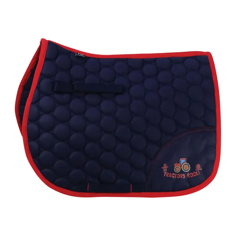 Hy Equestrian Tractors Rock Saddle Pad - Navy/Red
