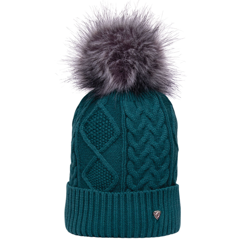 Hy Equestrian Vanoise Knitted Bobble Hat - Alpine Green