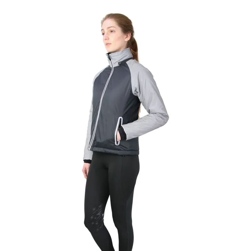 Hy Viz Silva Flash Waterproof Padded Jacket - Black/Reflective Silver