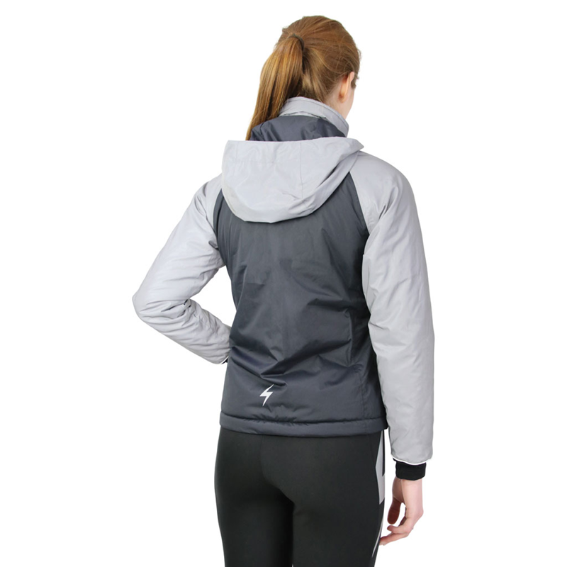 Hy Viz Silva Flash Waterproof Padded Jacket - Black/Reflective Silver-1