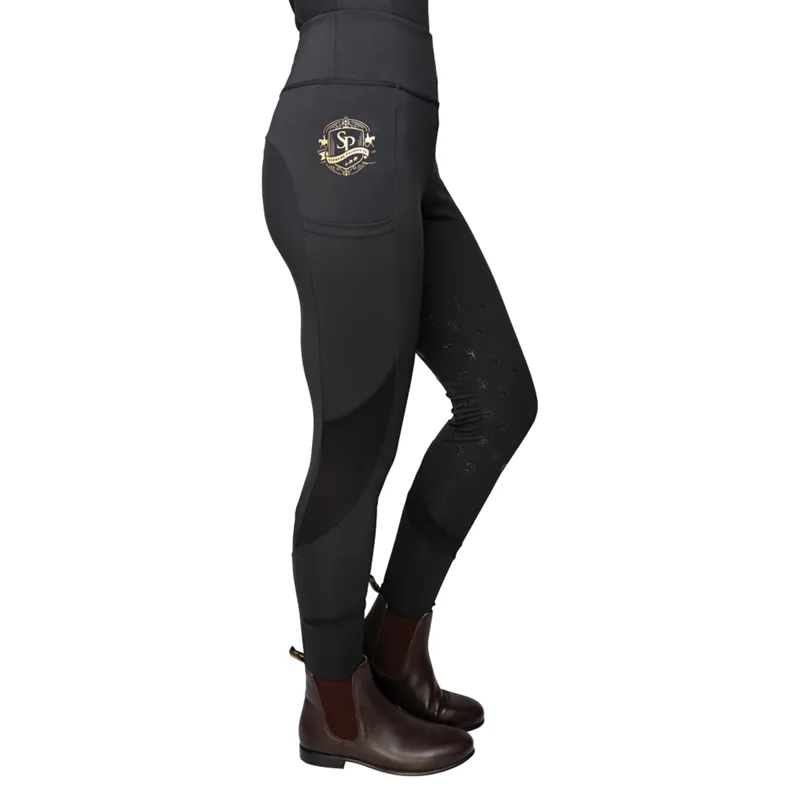 Supreme Products Active Show Rider Leggings - Black/Gold-1