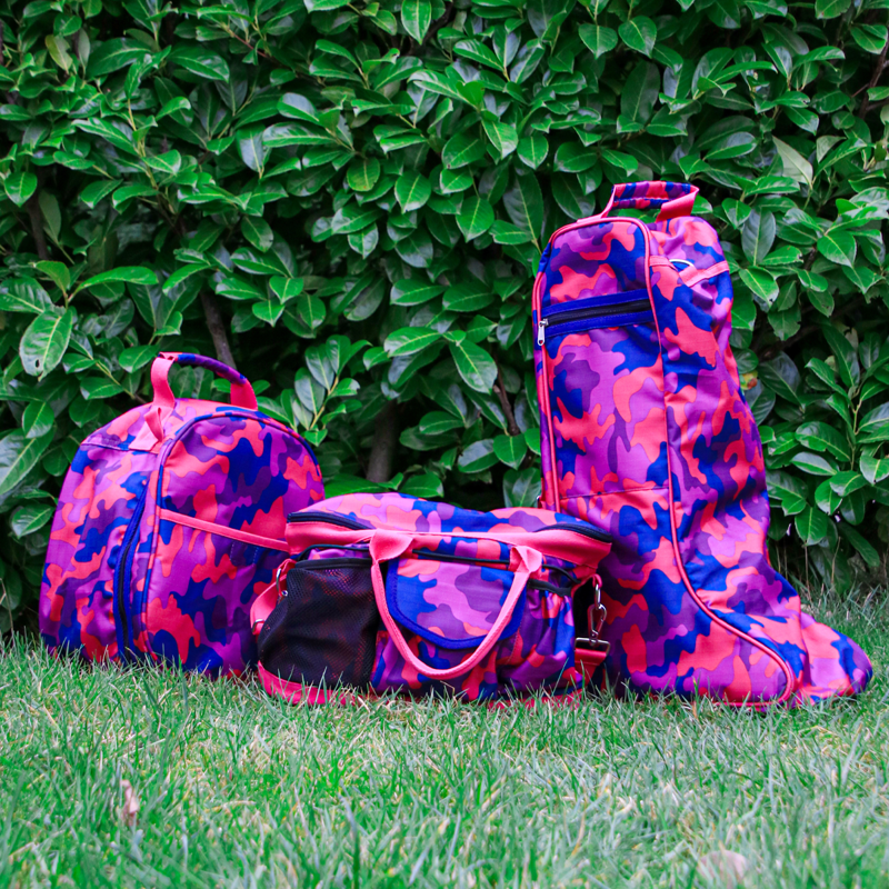 Hy Equestrian DynaForce Boot Bag - Raspberry/Navy-1