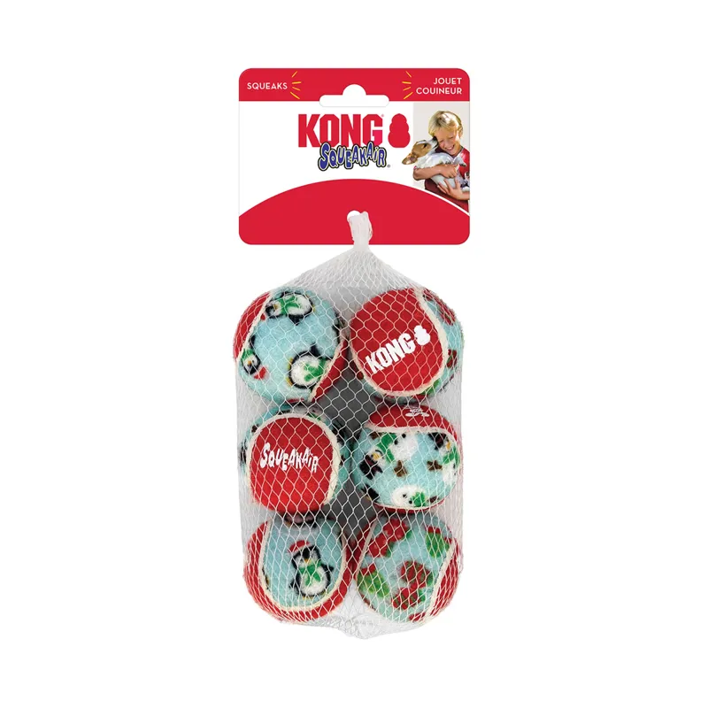 KONG Holiday SqueakAir Balls - 6 Pack