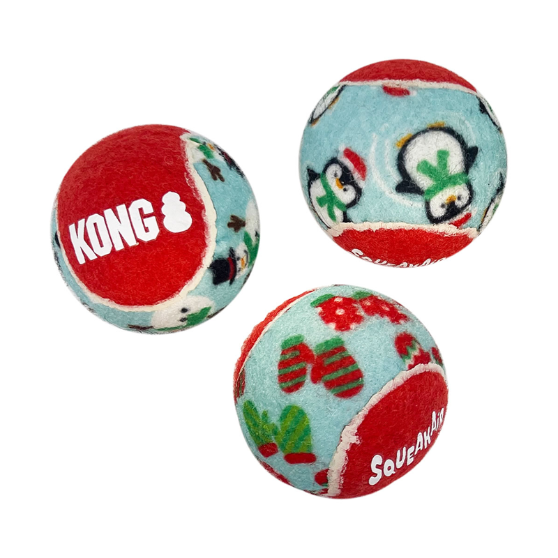 KONG Holiday SqueakAir Balls - 6 Pack-1