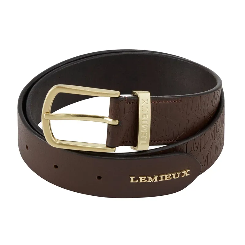LeMieux Debossed Leather Belt - Brown