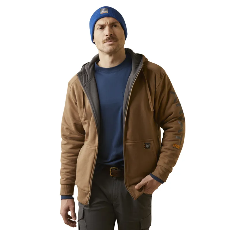 Ariat Men's Rebar All-Weather Full Zip Hoodie - Rebar Khaki