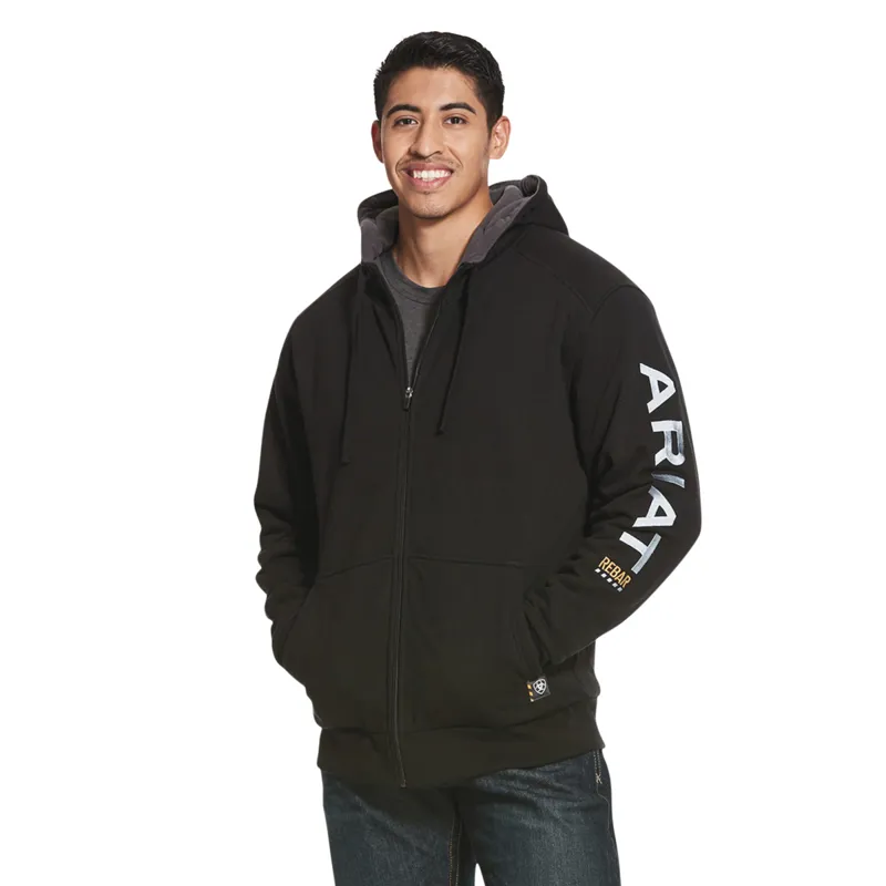 Ariat Men's Rebar All-Weather Full Zip Hoodie - Black