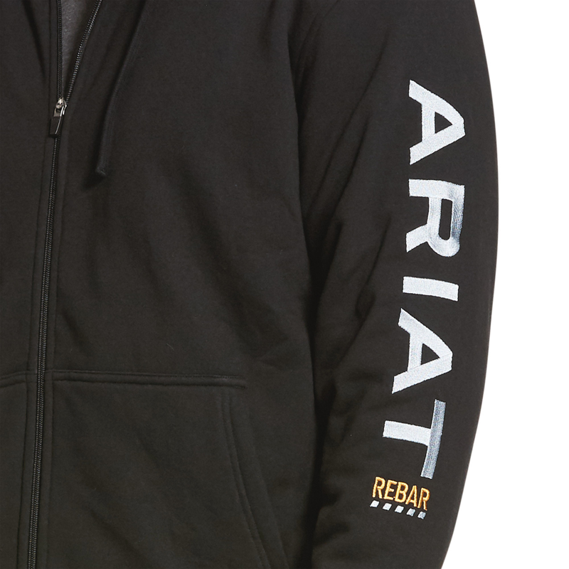Ariat Men's Rebar All-Weather Full Zip Hoodie - Black-1