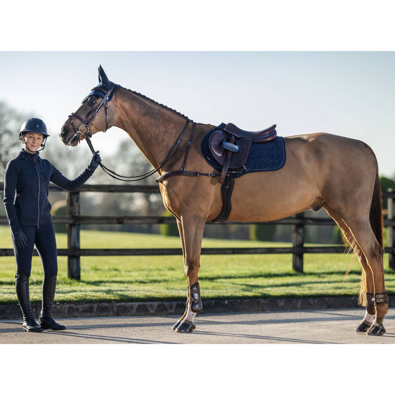 LeMieux Crystal Suede Close Contact Pad - Navy-1