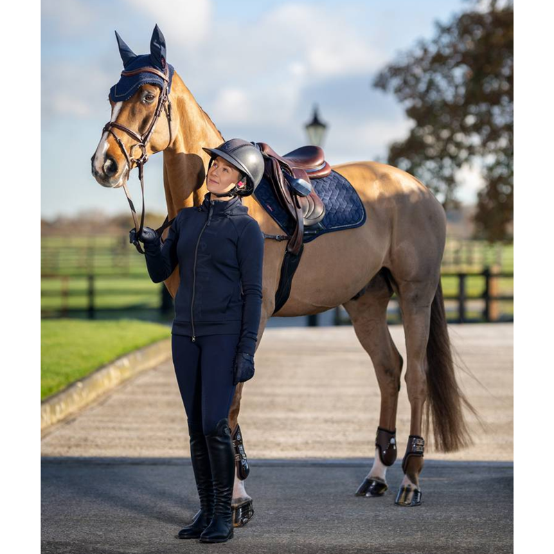LeMieux Crystal Suede Close Contact Pad - Navy-2