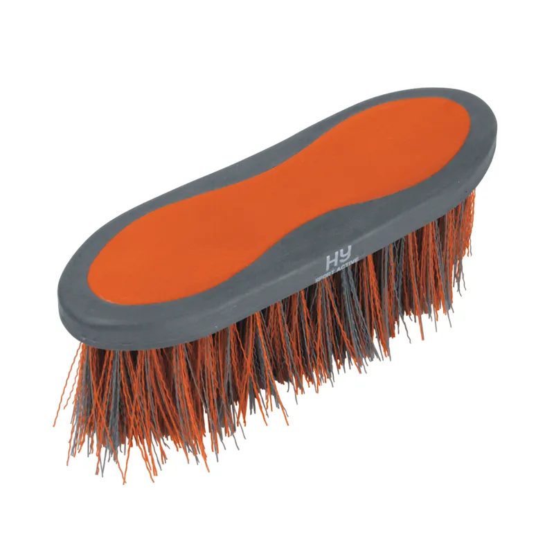 Hy Sport Active Groom Long Bristle Dandy Brush - Terracotta Orange
