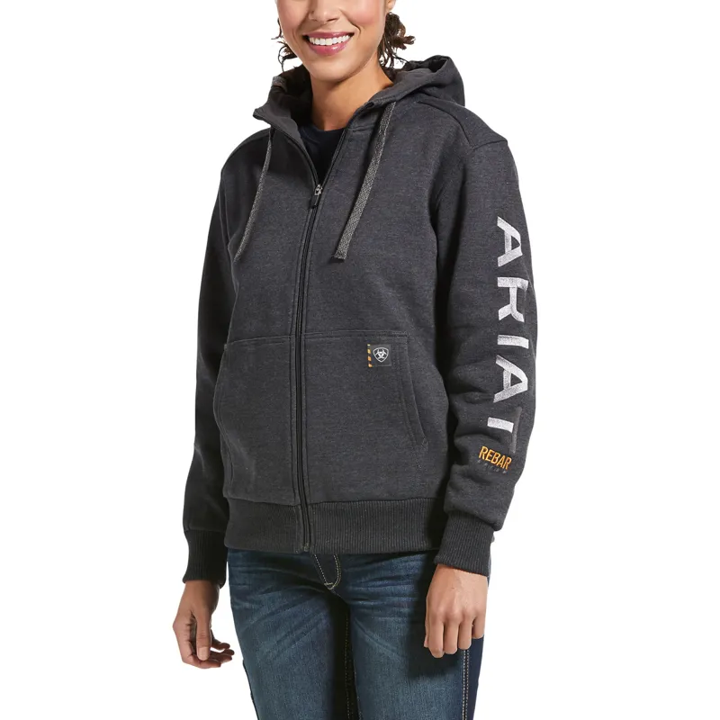 Ariat Women's Rebar All-Weather Full Zip Hoodie - Charcoal Heather