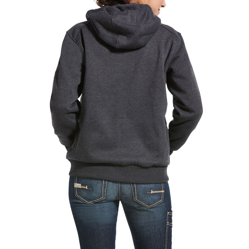 Ariat Women's Rebar All-Weather Full Zip Hoodie - Charcoal Heather-1