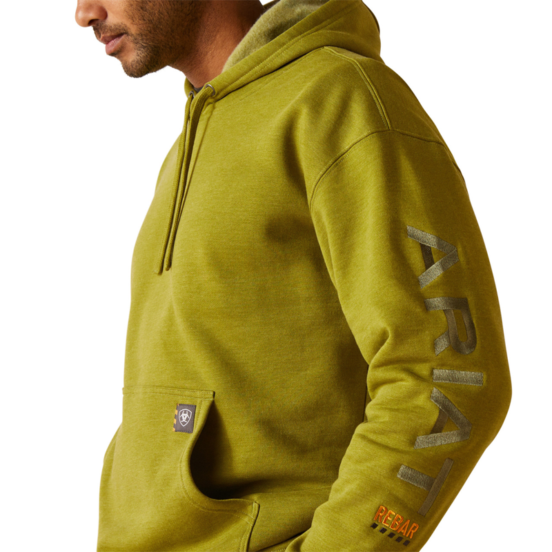 Ariat Men's Rebar Graphic Hoodie - Going Green Heather-2