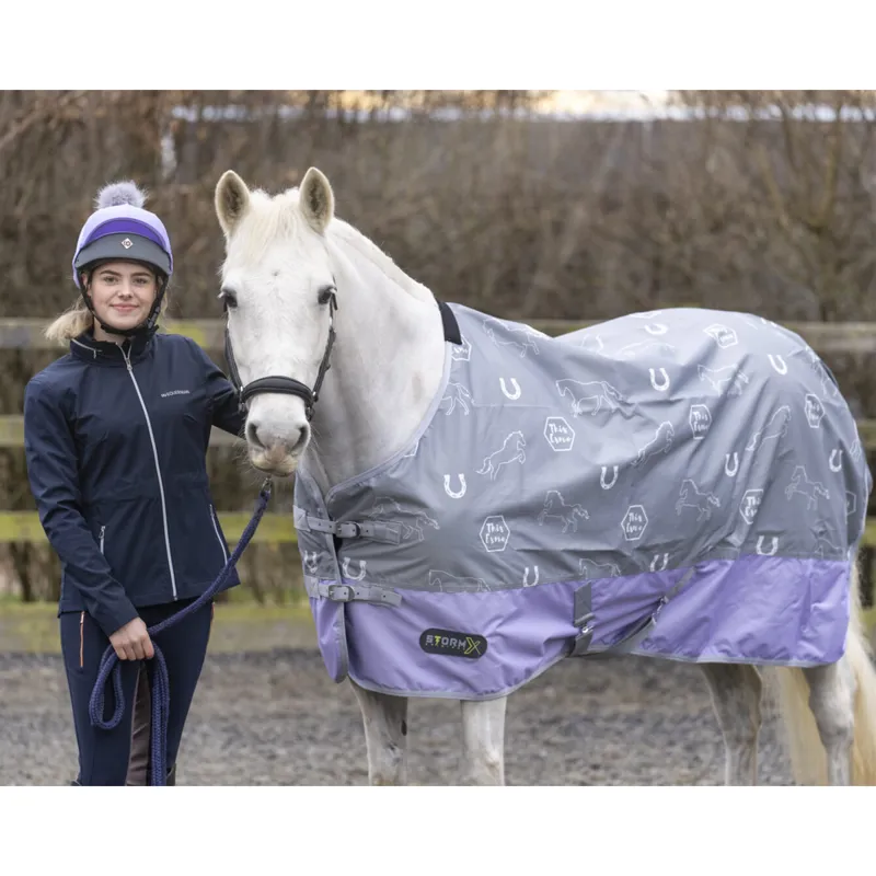 Hy StormX Original This Esme 0g Turnout Rug - Lavender/Grey-1