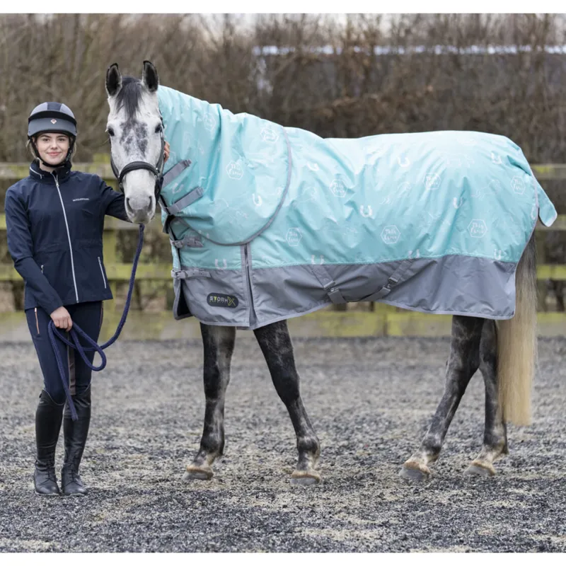 HY StormX Original This Esme 200 Turnout Rug With Detachable Neck - Mint/Grey