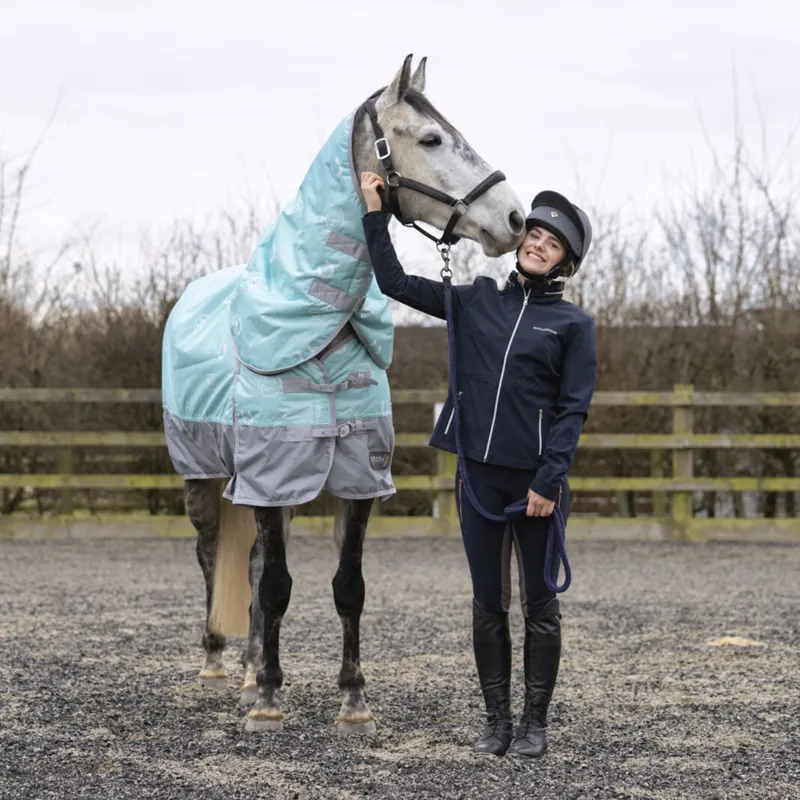 HY StormX Original This Esme 200 Turnout Rug With Detachable Neck - Mint/Grey-1