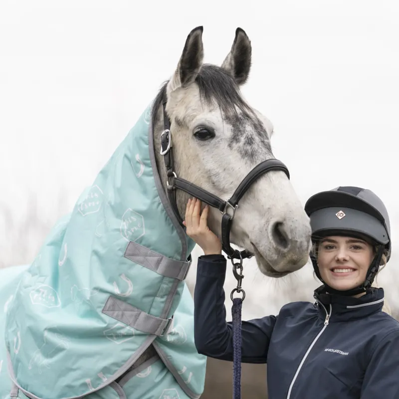 HY StormX Original This Esme 200 Turnout Rug With Detachable Neck - Mint/Grey-2