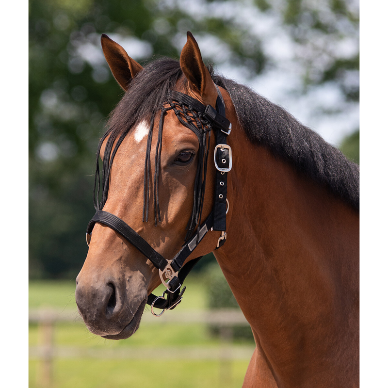 QHP Anti-Fly Fringe Knotted - Black-3