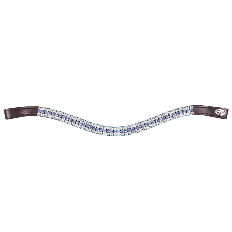QHP Havana Browband - Brown/Ice Blue