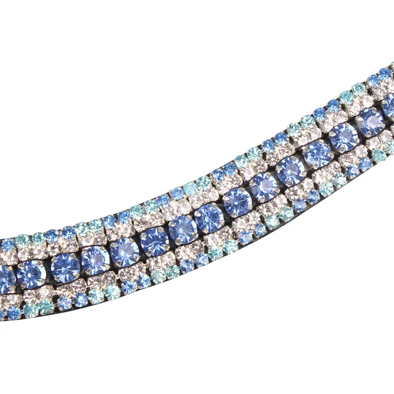 QHP Havana Browband - Black/Ice Blue