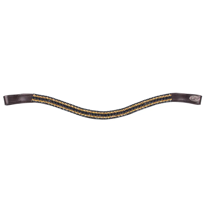 QHP Havana Browband - Brown/Navy