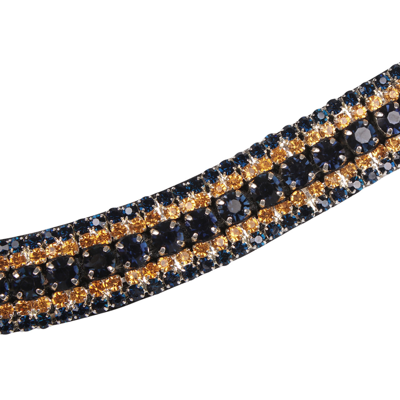 QHP Havana Browband - Brown/Navy-1