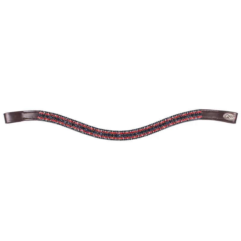 QHP Havana Browband - Brown/Red