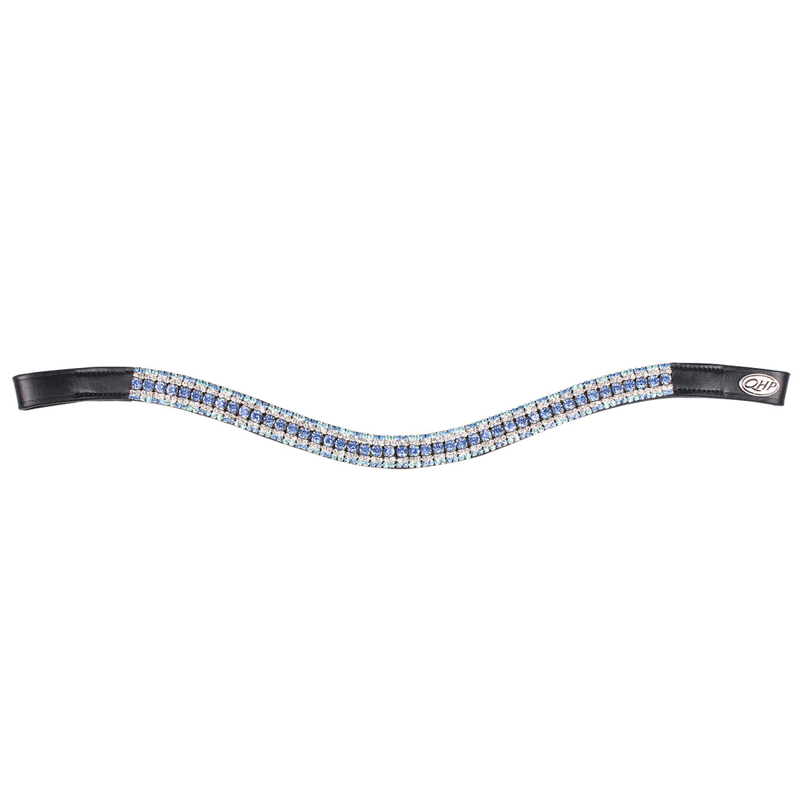 QHP Havana Browband - Black/Ice Blue-1