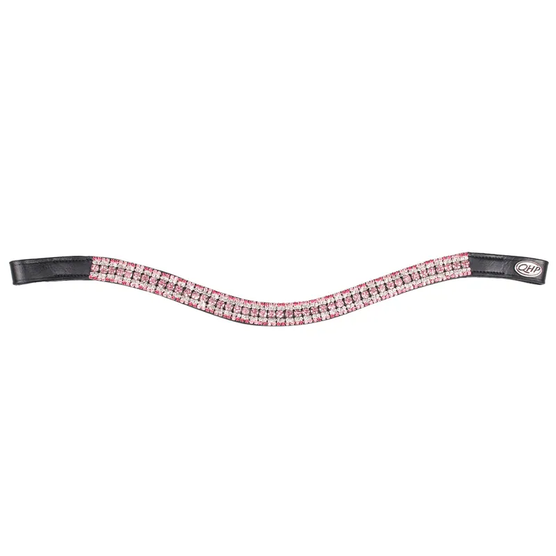 QHP Havana Browband - Black/Powder Pink