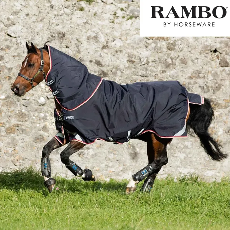 Horseware Rambo Duo Bundle Turnout Rug - Navy/Beige/White/Red