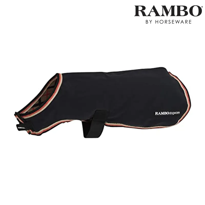 Horseware Rambo Waterproof Fleece Dog Rug - Black/Tan/Orange