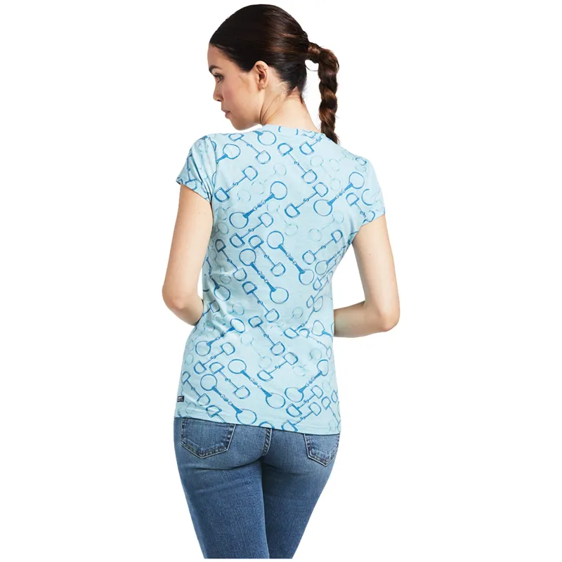 Ariat Women's Snaffle T-Shirt - Milky Blue Heather-1
