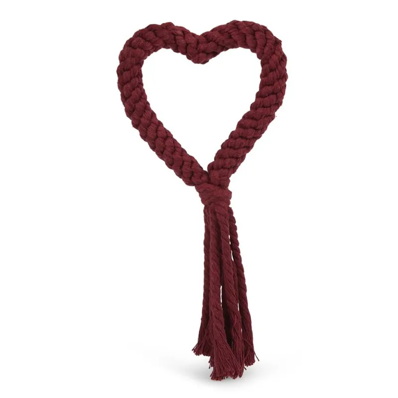 Petface Heart Shaped Tassel Rope Dog Toy