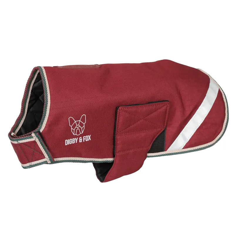 Shires Digby And Fox Waterproof Dog Rug Coat - Burgundy