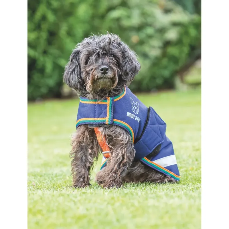 Shires Digby And Fox Waterproof Dog Rug Coat - Navy