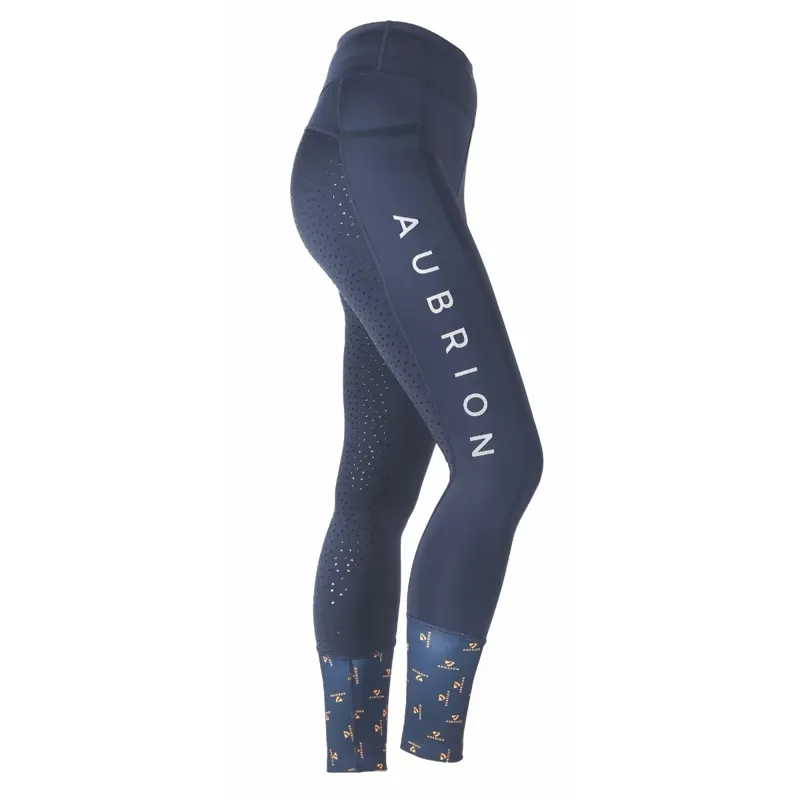 Aubrion Stanmore Ladies Riding Tights - Navy Blue