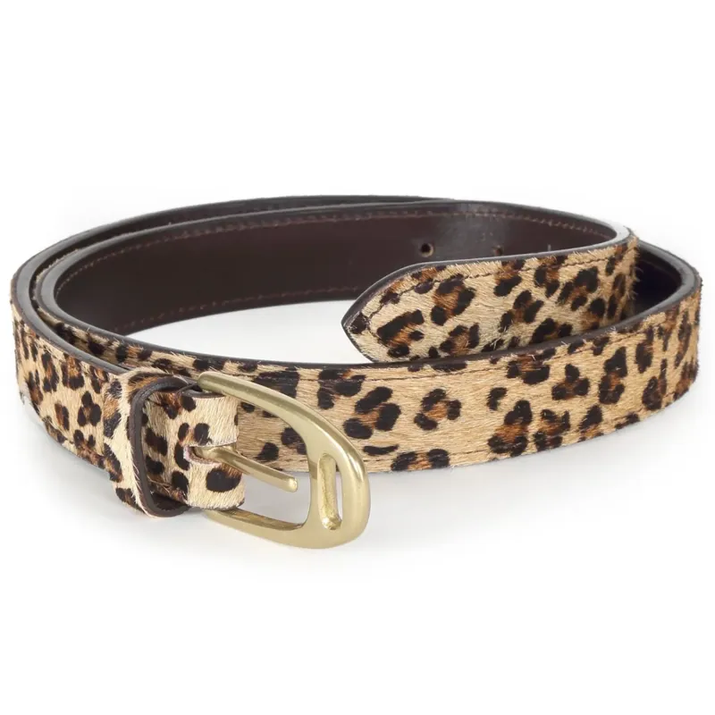 Aubrion 25mm Cow Hair Skinny Belt - Leopard