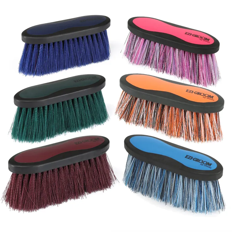 Shires EZI-GROOM Grip Long Bristle Dandy Brush
