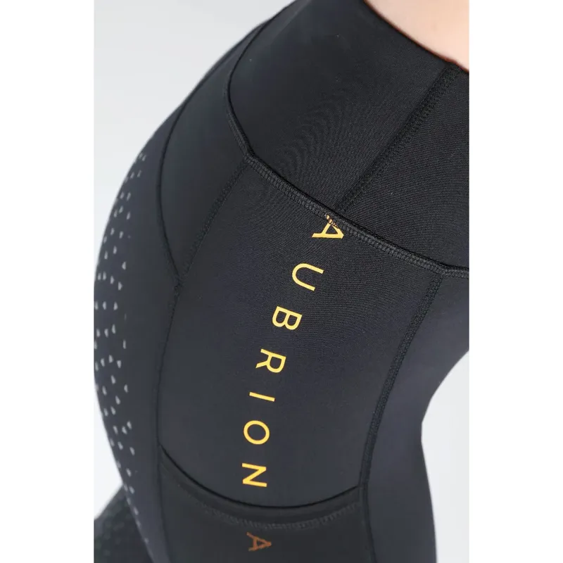 Aubrion Brook Logo Riding Tights - Black-3