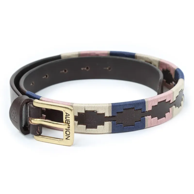 Shires Drover Polo Belt - Navy/Pink/Natural