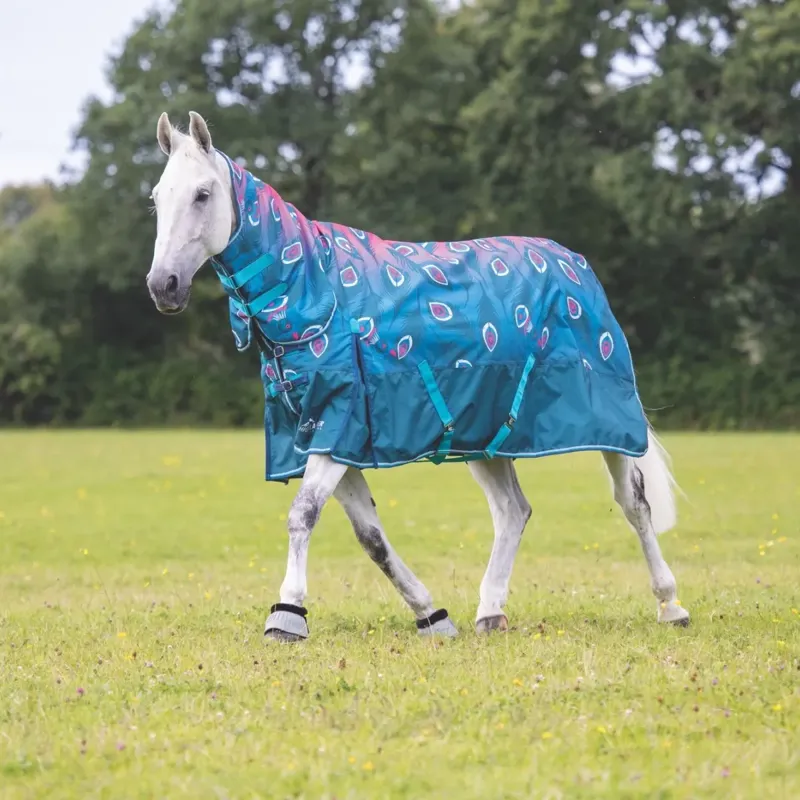Shires Highlander Original 200 Turnout Combo Rug - Pink Peacock