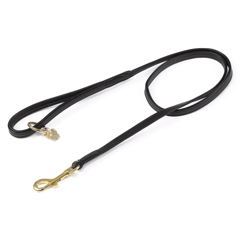 Shires Digby And Fox Padded Leather Dog Lead - Black