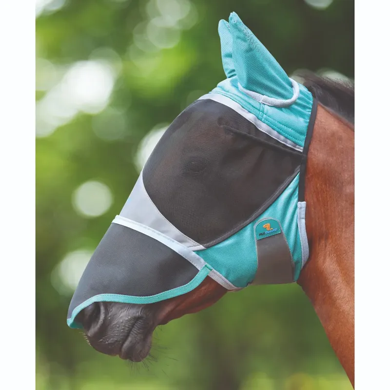 Shires Deluxe Fly Mask With Ears And Nose - Green