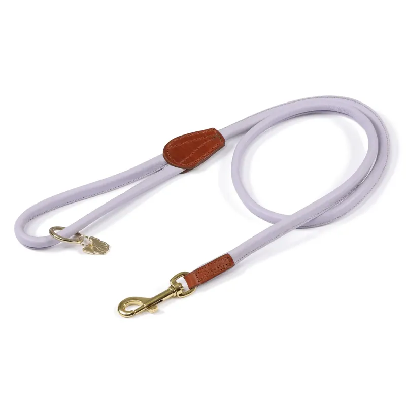 Shires Digby And Fox Rolled Leather Dog Lead - Lilac
