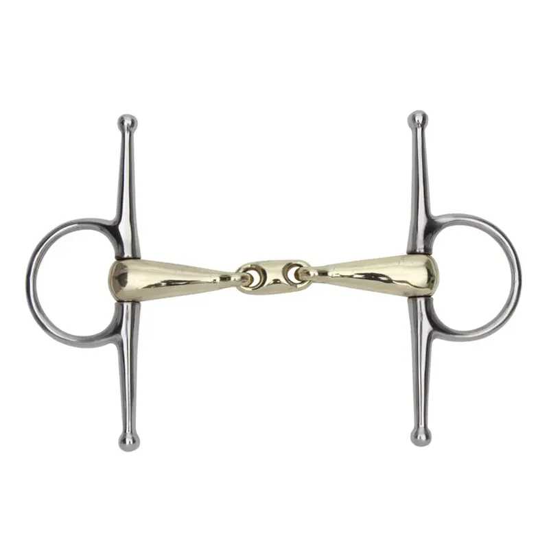 Shires Brass Alloy Full Cheek Snaffle with Lozenge