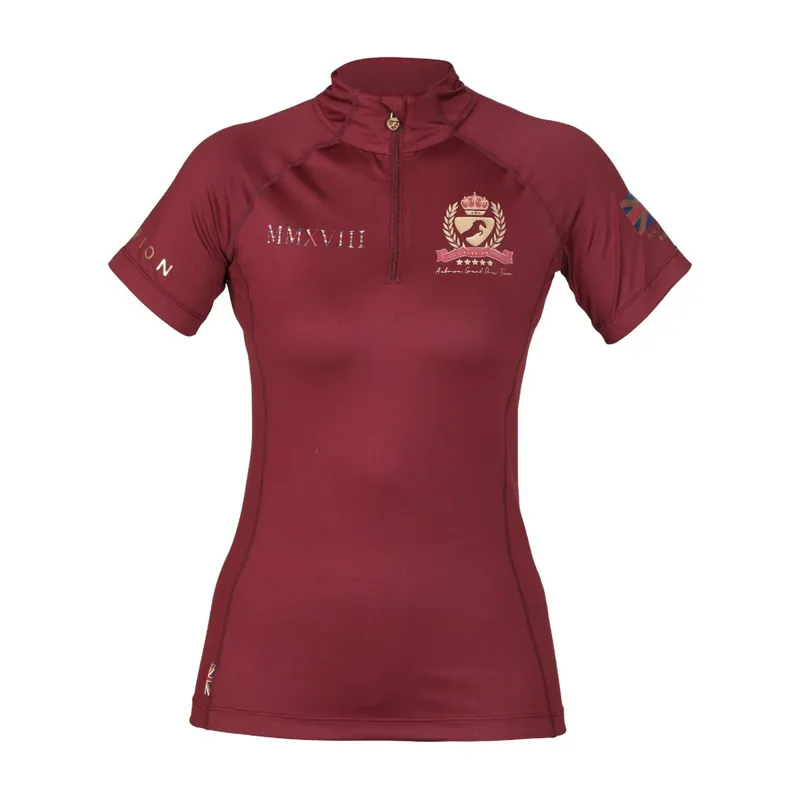 Aubrion Team Short Sleeve Base Layer - Burgundy